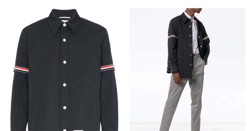 THOM BROWNE Solid Nylon Armband Shirt Jacket (1:1)