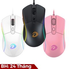 Chuột DareU A960S RGB Ultra LightWeight (Black - White - Pink)