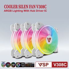 Bộ 3 quạt VSP V308C white led ARGB SYNC