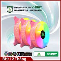 Combo Fan + Hub VSPTECH LED RGB V400C x3 fan - Pink