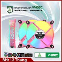 Combo Fan + Hub VSPTECH LED RGB V400C x3 fan - Pink
