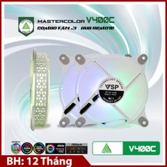 Combo Fan + Hub VSPTECH LED RGB V400C x3 fan White