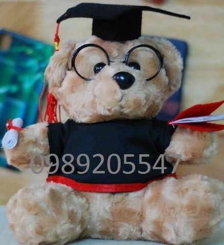  Gấu bông tốt nghiệp in logo đại học hutech giá rẻ 