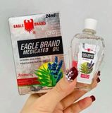 Dầu Gió Con Ó 2 nắp màu trắng bạc Eagle Brand Medicated Oil Aromatic(24ml) chính hãng Mỹ .