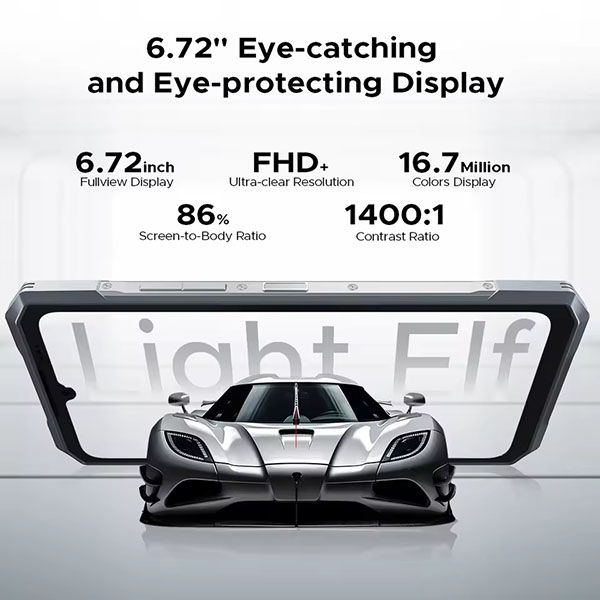 DOOGEE Blade GT | 12GBRAM, 256GB ROM, 5500mAh, 10.5mm Uitra-thin, 6.72'' FHD, 120Hz, LED Light Effect, NFC, Android 14