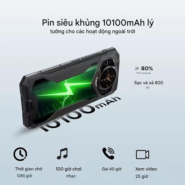 DOOGEE S200 Plus 5G AI | Dimensity 7300, 32(12+20)+512GB, 10100mAh, Màn hình phụ 1.32