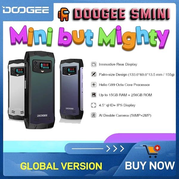 Doogee Smini | Smartphone 2 Màn Hình | Helio G99 | 15GB Ram 