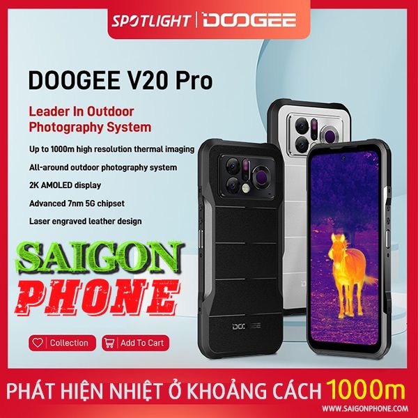  DOOGEE® V20 Pro | 5G Chụp Ảnh Nhiệt - Màn Hình AMOLED 2K 