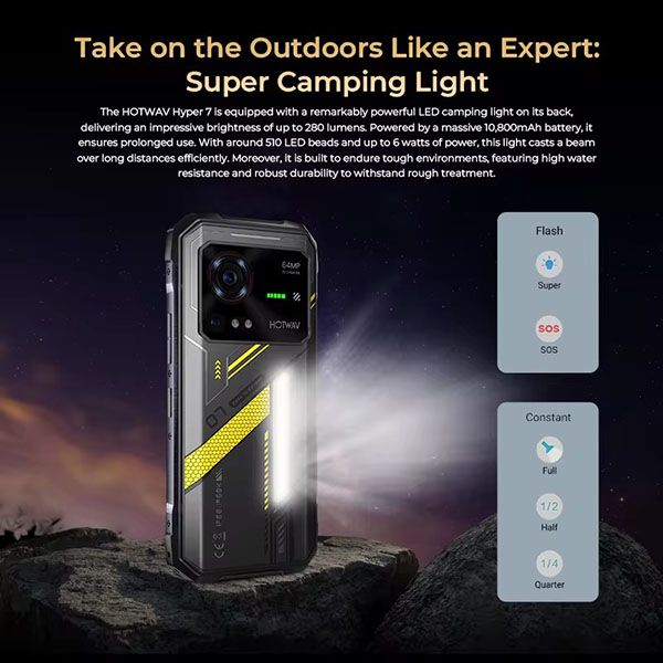 GIẢM GIÁ 500.000Đ HOTWAV Hyper 7 5G | 20 (8+12) 256GB, 10800mAh, 6.6'' FHD+ 2K, 33W , Light 280LM, Android 14, NFC