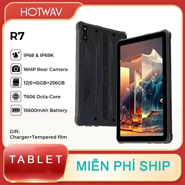 HOTWAV R7 Tablets 4G | 6+256GB 8 Core, 10.1 Inch HD+ Display, Camera 16MP, 15600mAh, Android 13