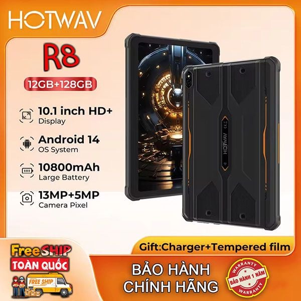 HOTWAV R8 Tablets | 12(4+8)GB+128GB, 10.1'', 10800mAh, Camera 5MP+13MP, Android 14.