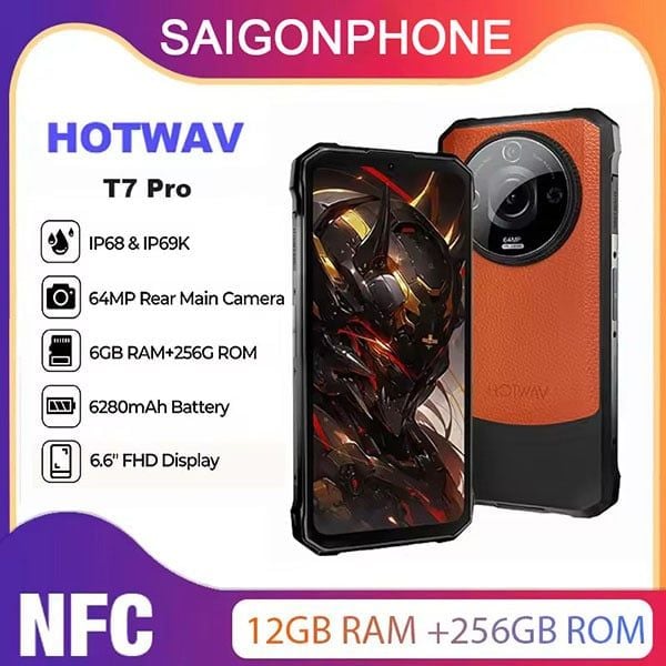HOTWAV T7 Pro | 12GB+256GB,6280mAh,6.6'' FHD+ 2K, 64MP Camera, NFC,Android 13,Octa-core