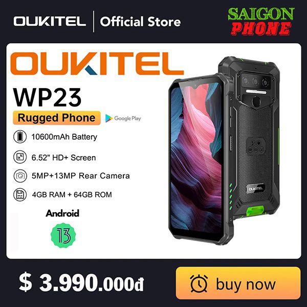  Oukitel WP23 | 4GB Ram - 64GB Rom - 10600mAh Pin Chờ 33 Ngày. 