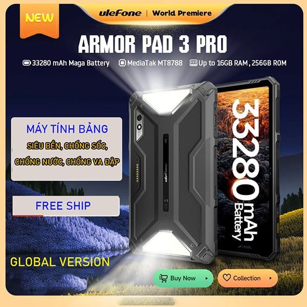 Armor Pad 3 Pro Máy Tính Bảng Siêu Bền 33280 mAh MediaTek MT8788 16GB RAM(8+8) 256GB ROM 50MP 10.36