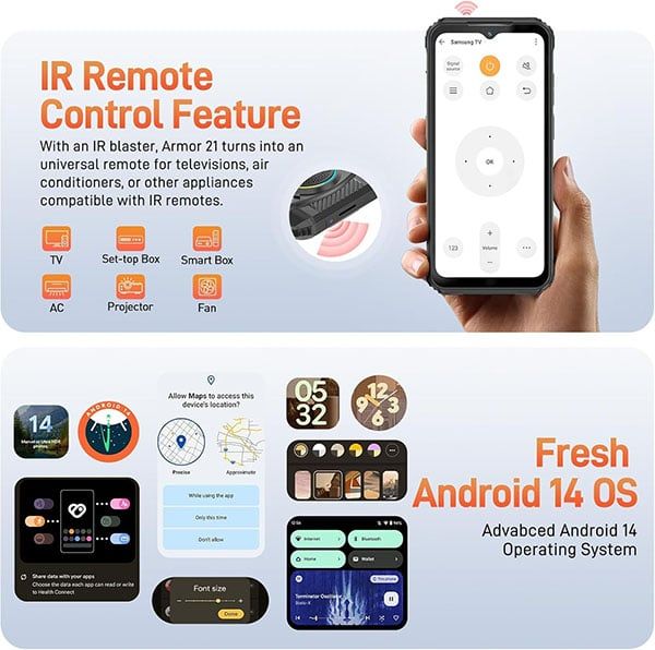(New 2024) Ulefone Armor 21 | Android 14, Loa to 122dB, Helio G99, 16GB + 256GB, Camera chính 64MP + Camera nhìn đêm 24MP, 6,58
