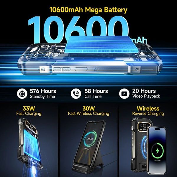 Ulefone Armor 27 Pro 5G | 24GB + 256GB NFC, 10600mAh, Camera 50MP + 50MP 64MP Night, Android 14