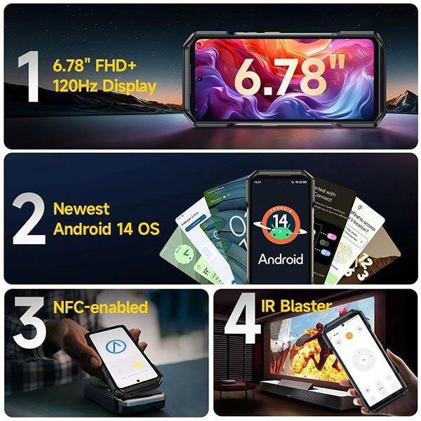 Ulefone Armor 27 Pro 5G | 24GB + 256GB NFC, 10600mAh, Camera 50MP + 50MP 64MP Night, Android 14