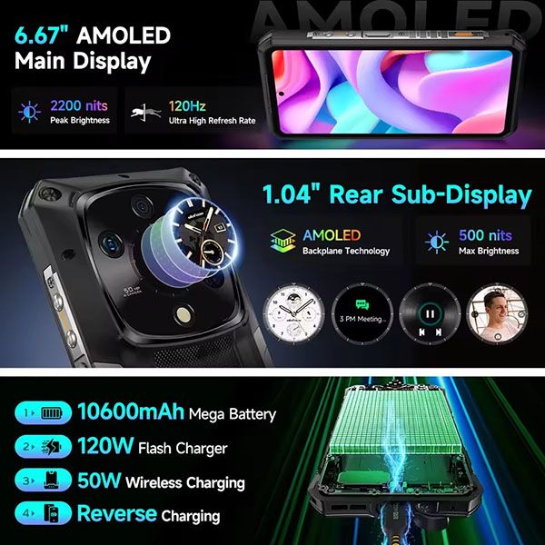 Ulefone Armor 28 Pro 5G AI | Dimensity 7300, 32(16+16), 512GB Rom, 6.67