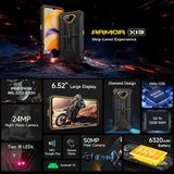  Ulefone Armor X13 | Smartphone 6.52Inch 12GB+64GB 50MP 6320mAh 