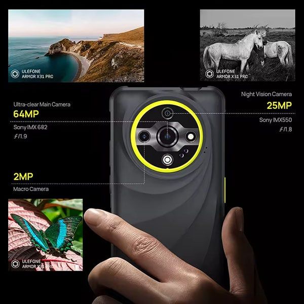Ulefone Armor X31 Pro 5G | 16GB + 256GB,Dimensity 6300 6nm, MH 6,56”, Camera ban đêm 64MP, 6050mAh, Android 14, NFC.