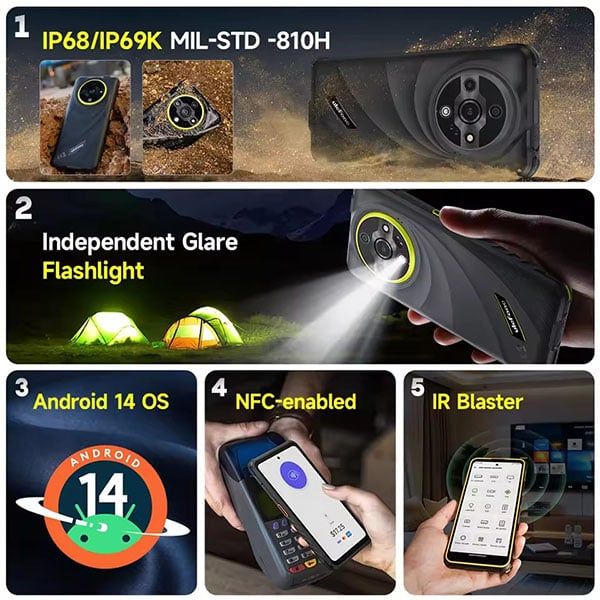 Ulefone Armor X31 Pro 5G | 16GB + 256GB,Dimensity 6300 6nm, MH 6,56”, Camera ban đêm 64MP, 6050mAh, Android 14, NFC.