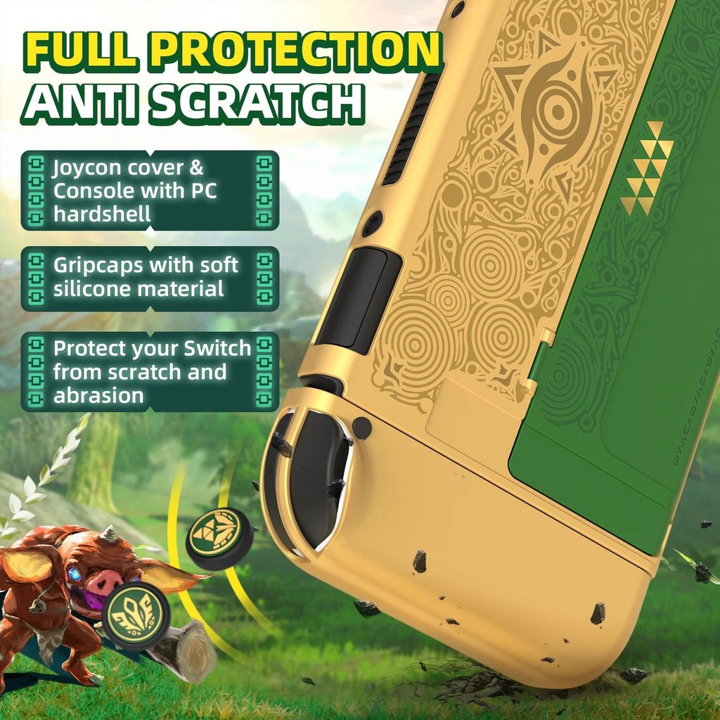 IINE Bộ case ốp bảo vệ máy Nintendo OLED và Joy-Con Zelda: Tears of The Kingdom