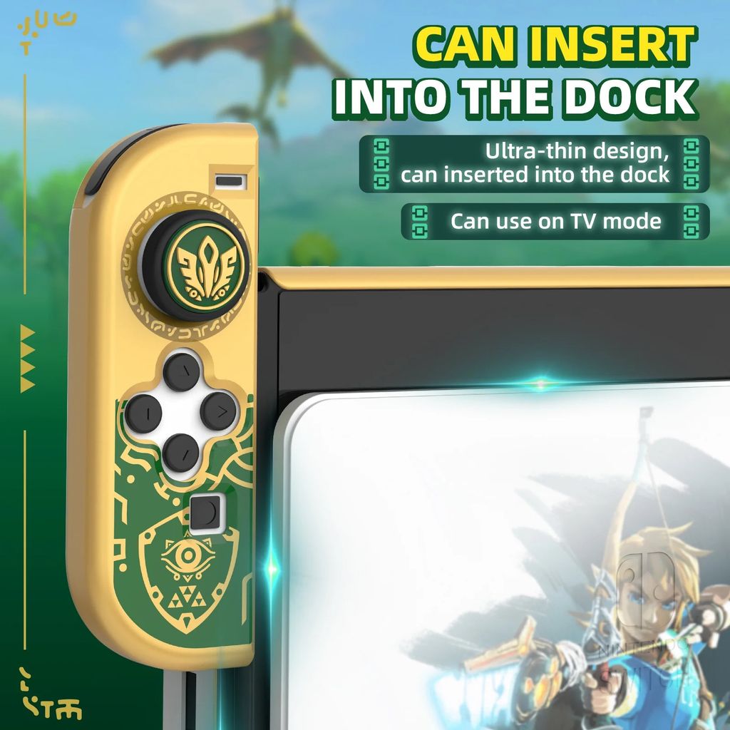 IINE Bộ case ốp bảo vệ máy Nintendo OLED và Joy-Con Zelda: Tears of The Kingdom