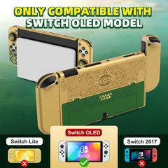 IINE Bộ case ốp bảo vệ máy Nintendo OLED và Joy-Con Zelda: Tears of The Kingdom