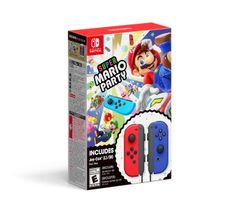 Nintendo Joy-Con Neon Red/Blue + Super Mario Party Bundle