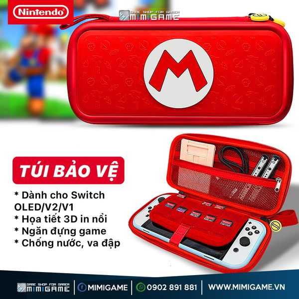 Bóp đựng máy Nintendo Switch Logo Super Mario in nổi 3D