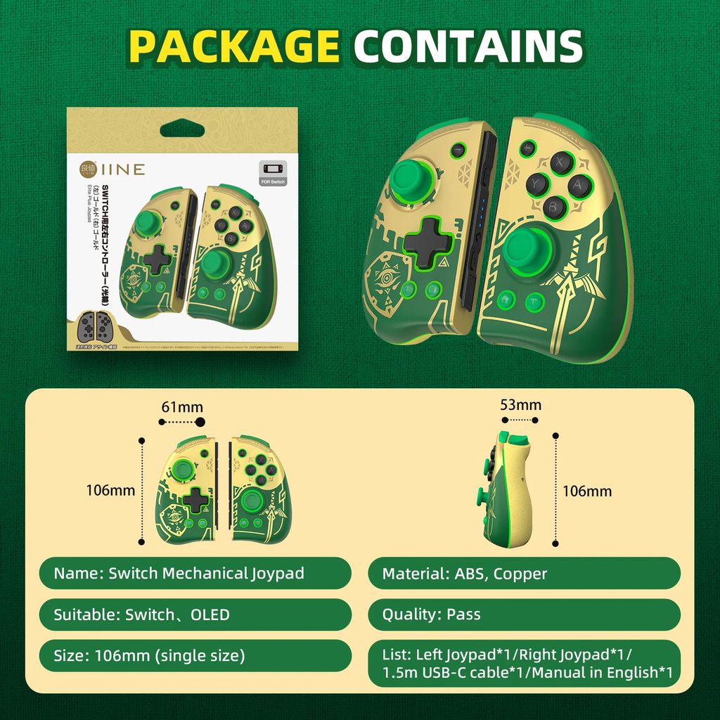 Tay cầm Golden Zelda không dây NFC cho Nintendo Switch IINE L807