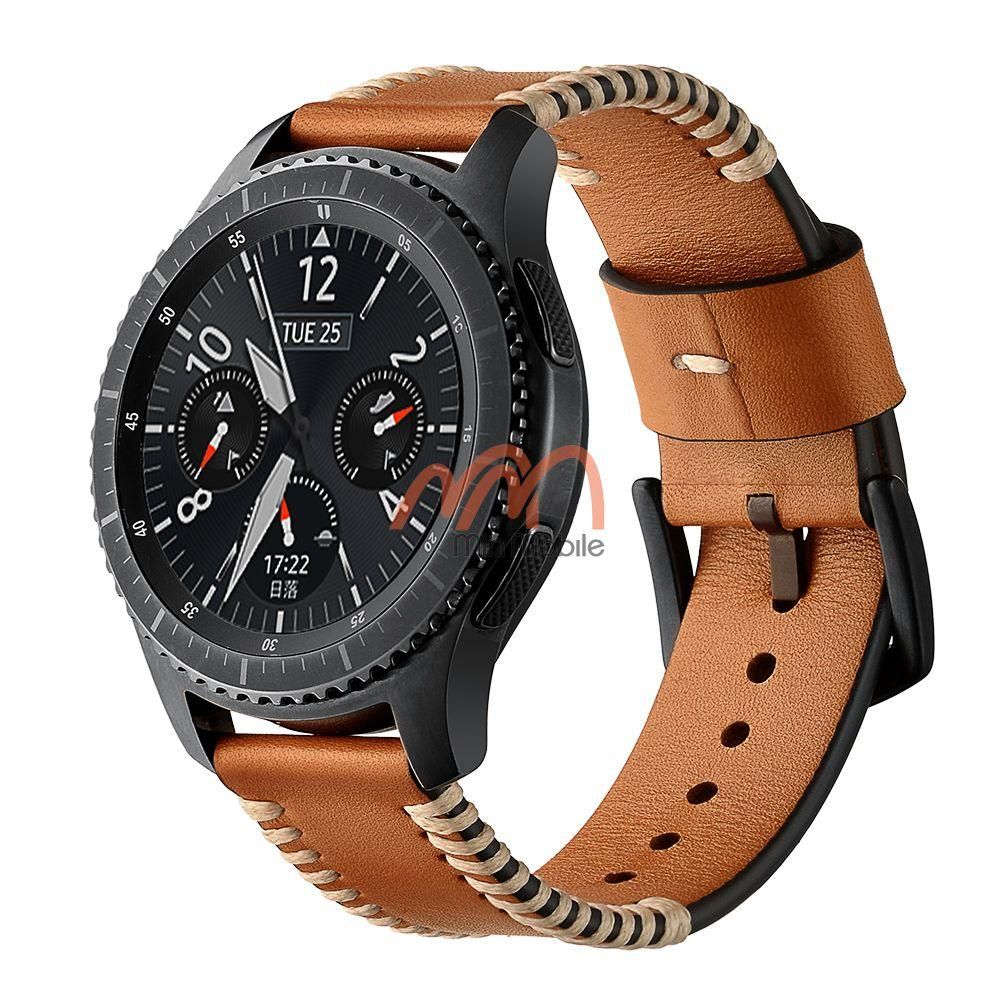 Dây da cao cấp viền chỉ nổi Samsung Gear S3