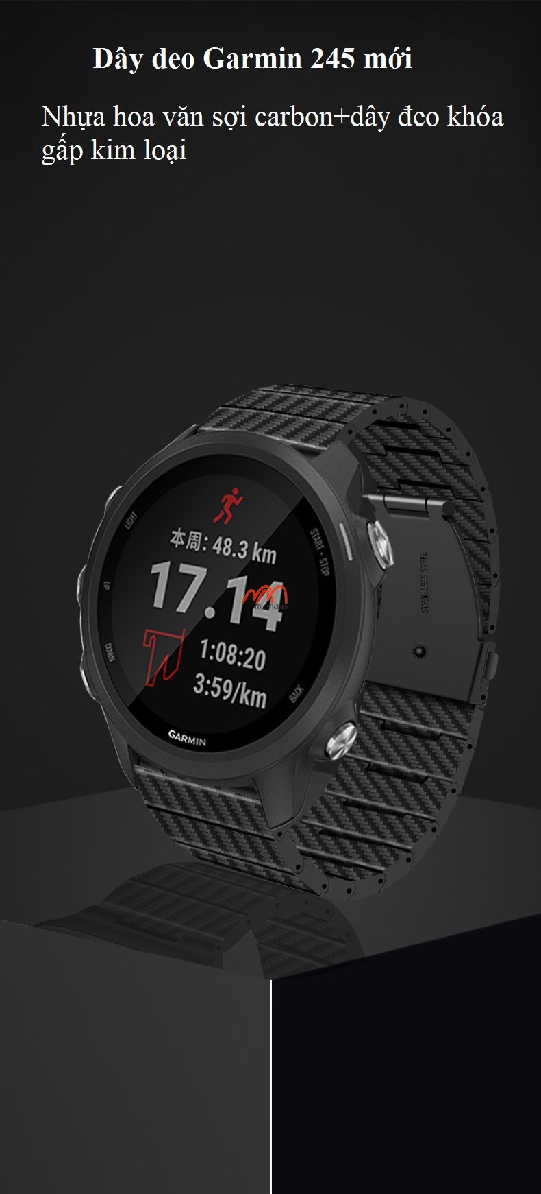 Dây Đeo Carbon siêu bền Garmin Forerunner 245 CB01