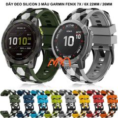 Dây Đeo Silicon 3 màu Garmin Fenix 7X / 6X 22mm / 26mm