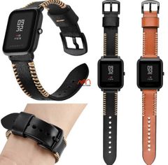 Dây da viền chỉ nổi Amazfit Bip hiệu Sikai