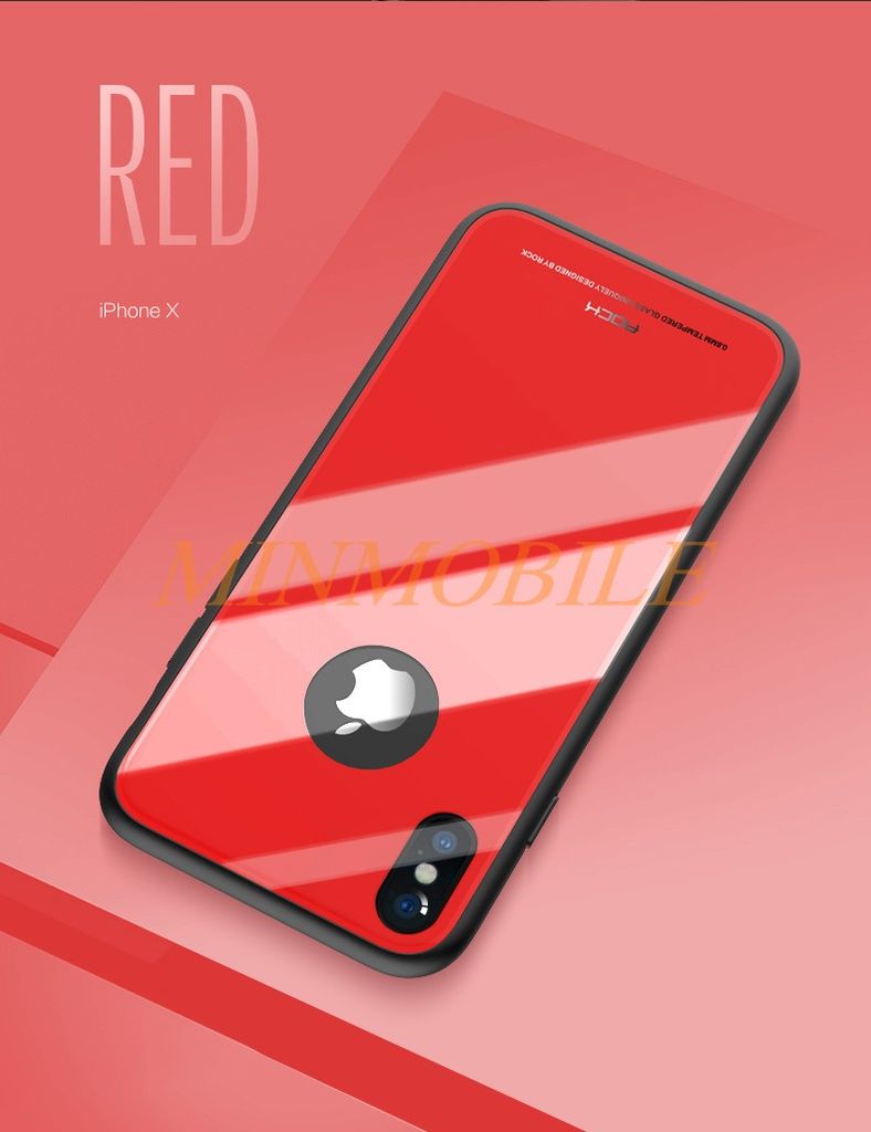 Ốp lưng iPhone X chống sốc lưng kính hiệu rock