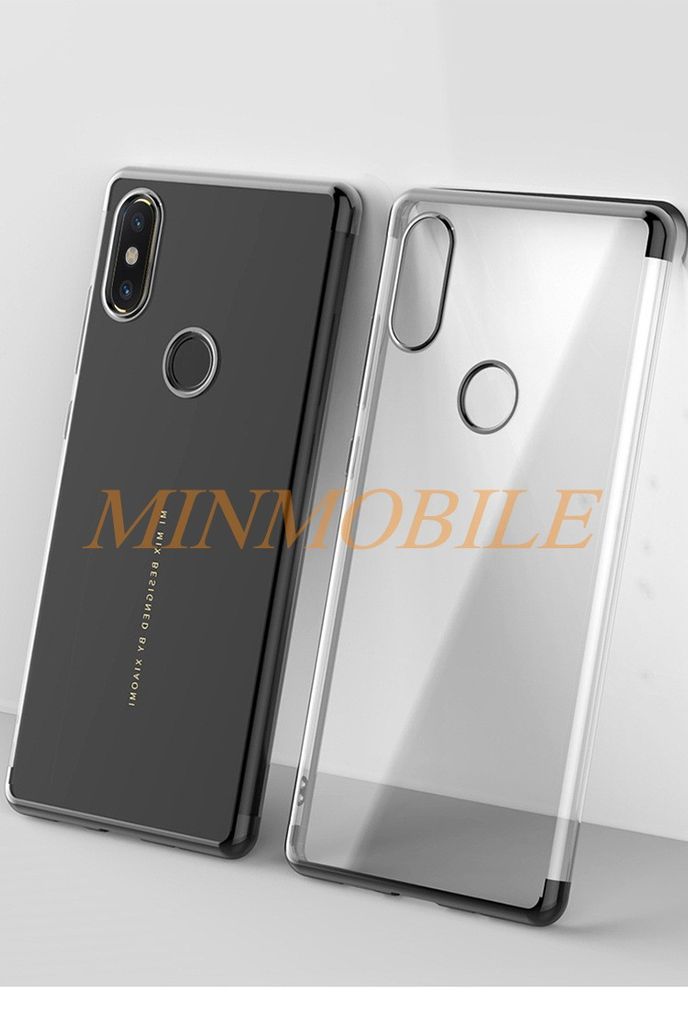 Ốp lưng Xiaomi Mi Mix 2s trong suốt viền màu thời trang