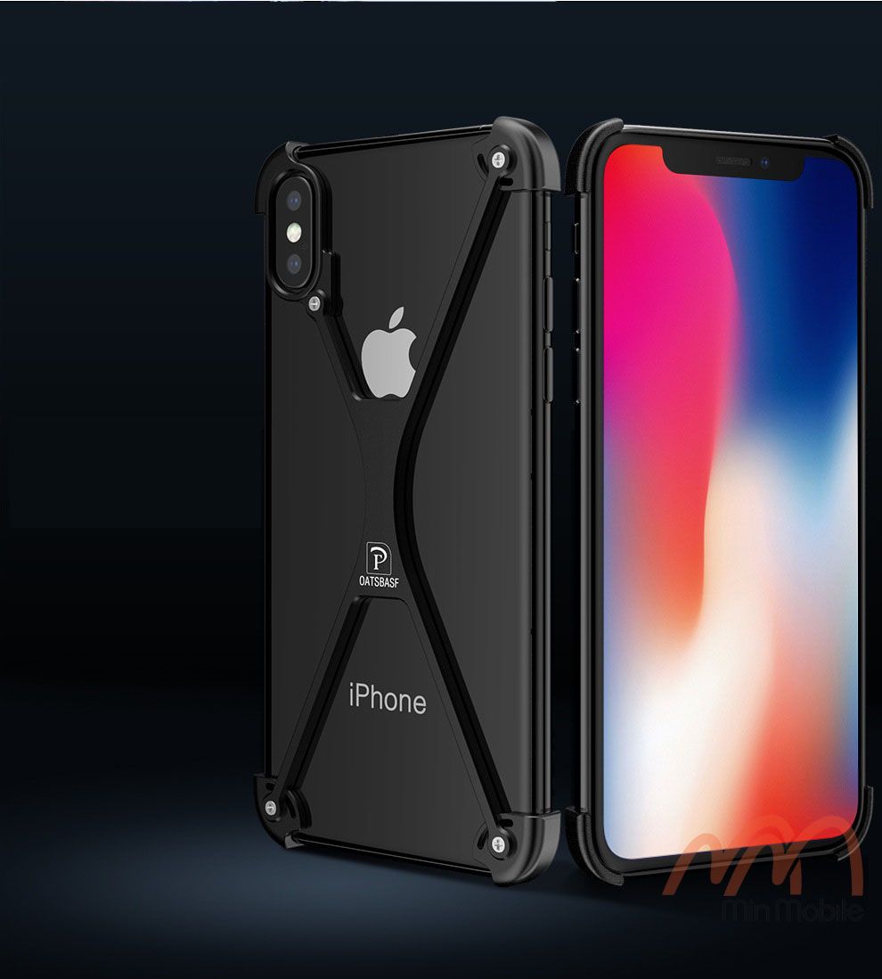 Ốp lưng viền kim loại chữ X cho iPhone X XS