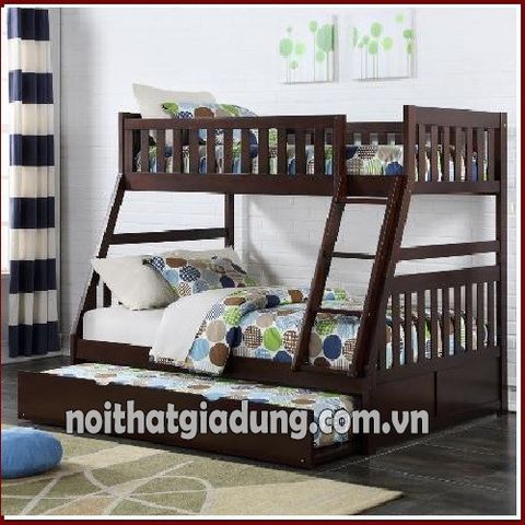 Giường 3 tầng 014(1m-1m4) Nâu