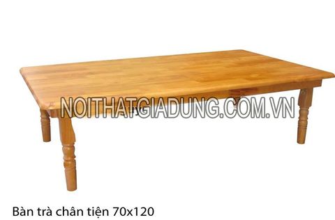 Bàn trà chân tiện 70 x 120 - Vàng