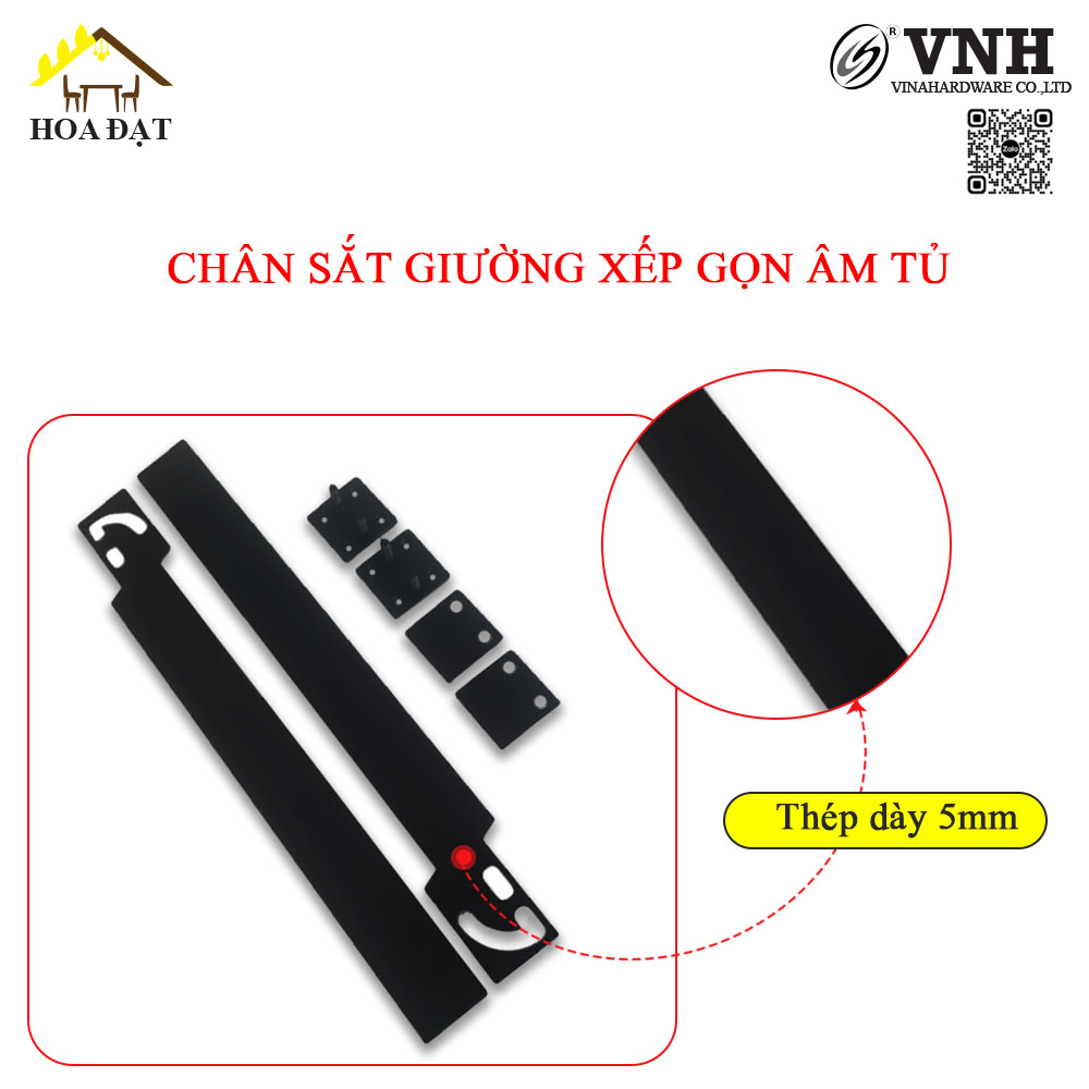 Chân sắt giường xếp gọn âm tủ cao 450mm - VN2923372-VN2923372