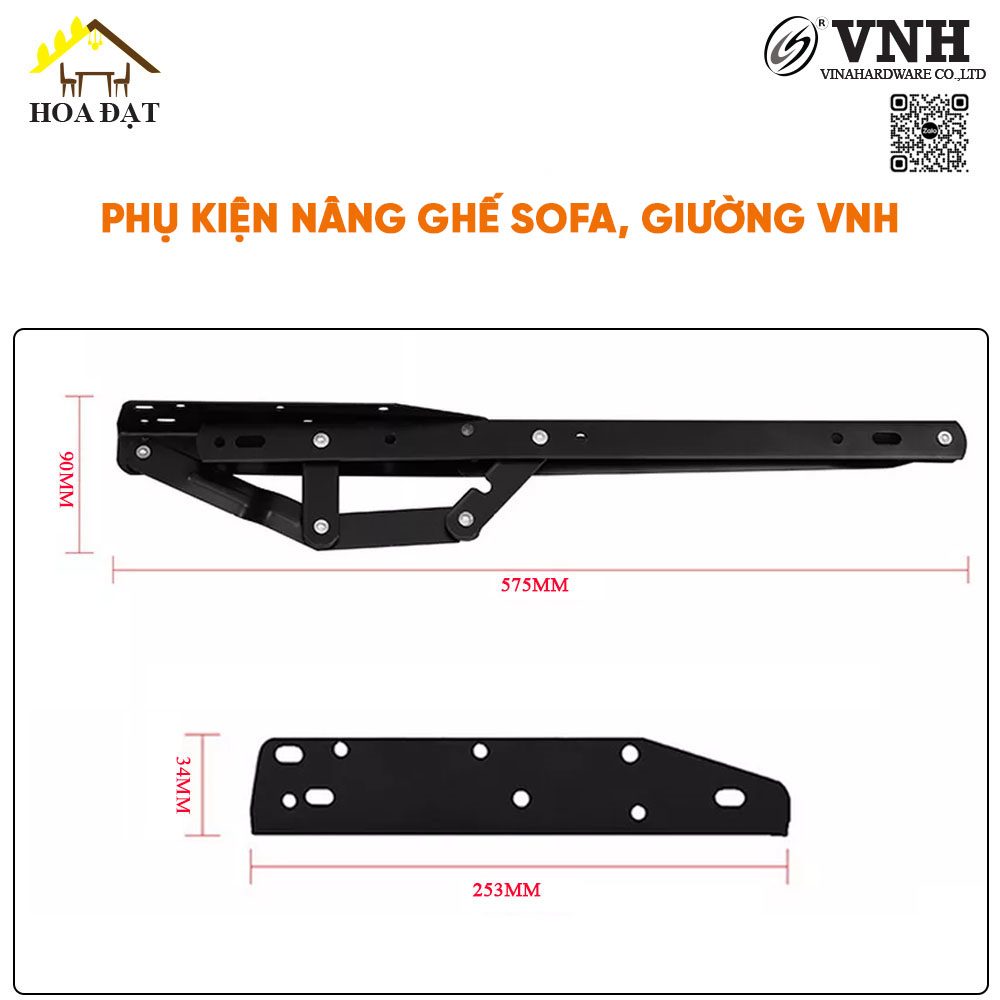 Phụ kiện nâng ghế sofa thành giường không có bánh xe, dài 585mm VNH P4512-P4512