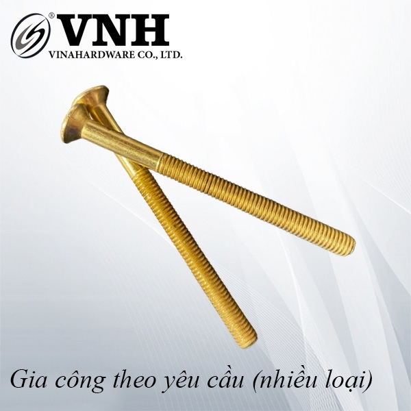 Bulong lục giác chìm đầu côn M6, màu vàng đồng - HSS650Y