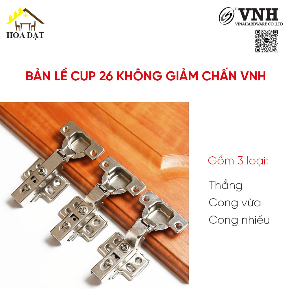 Bản lề cup 26 không giảm chấn, đế cố định