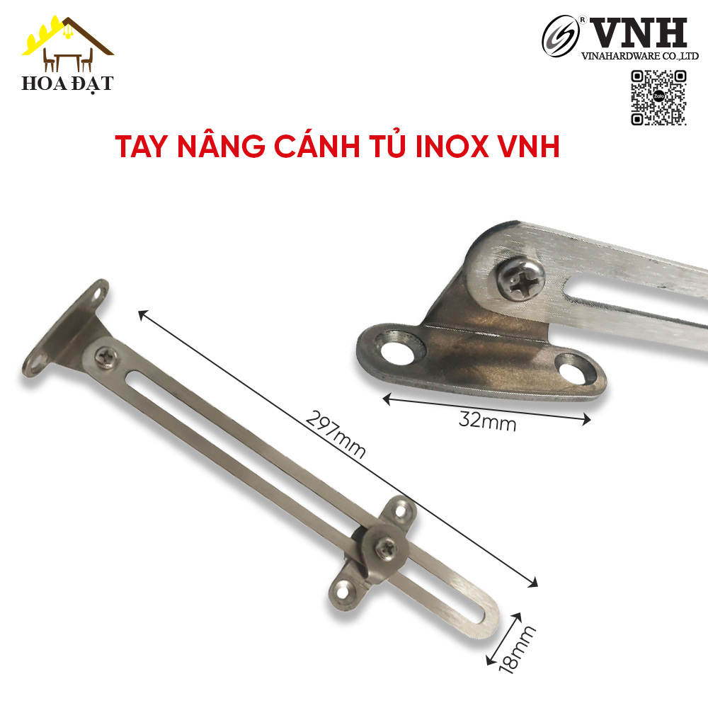 Tay nâng cánh tủ inox, 2x300mm, VNH LD9389-LD9389