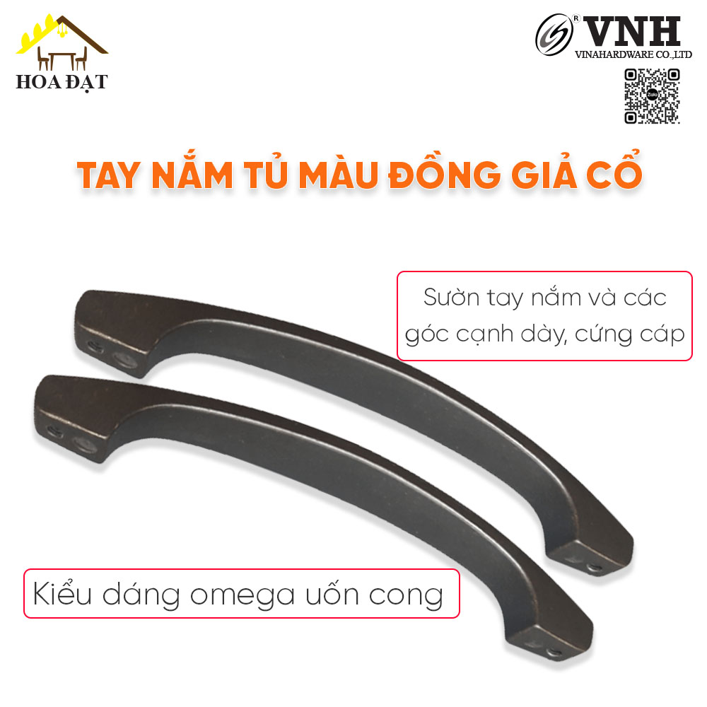 Tay nắm tủ màu đồng giả cổ, kích thước 128mm HD0043C-HD0043C