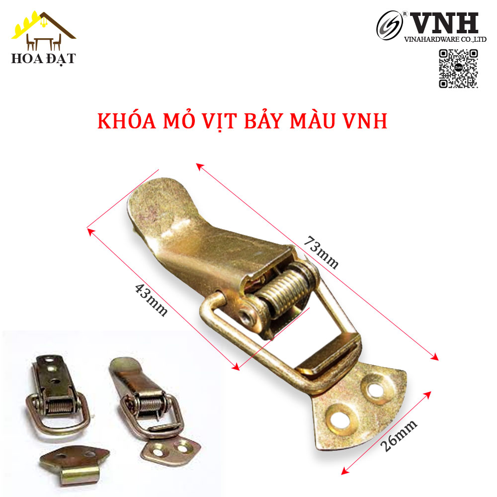 Khóa mỏ vịt bảy màu loại nhỏ, 38x30mm VNH TL1010Z23-TL1010Z23