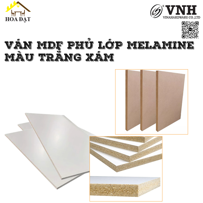 Ván mặt bàn ghế trắng xám 600X1200mm MDF101SH18612