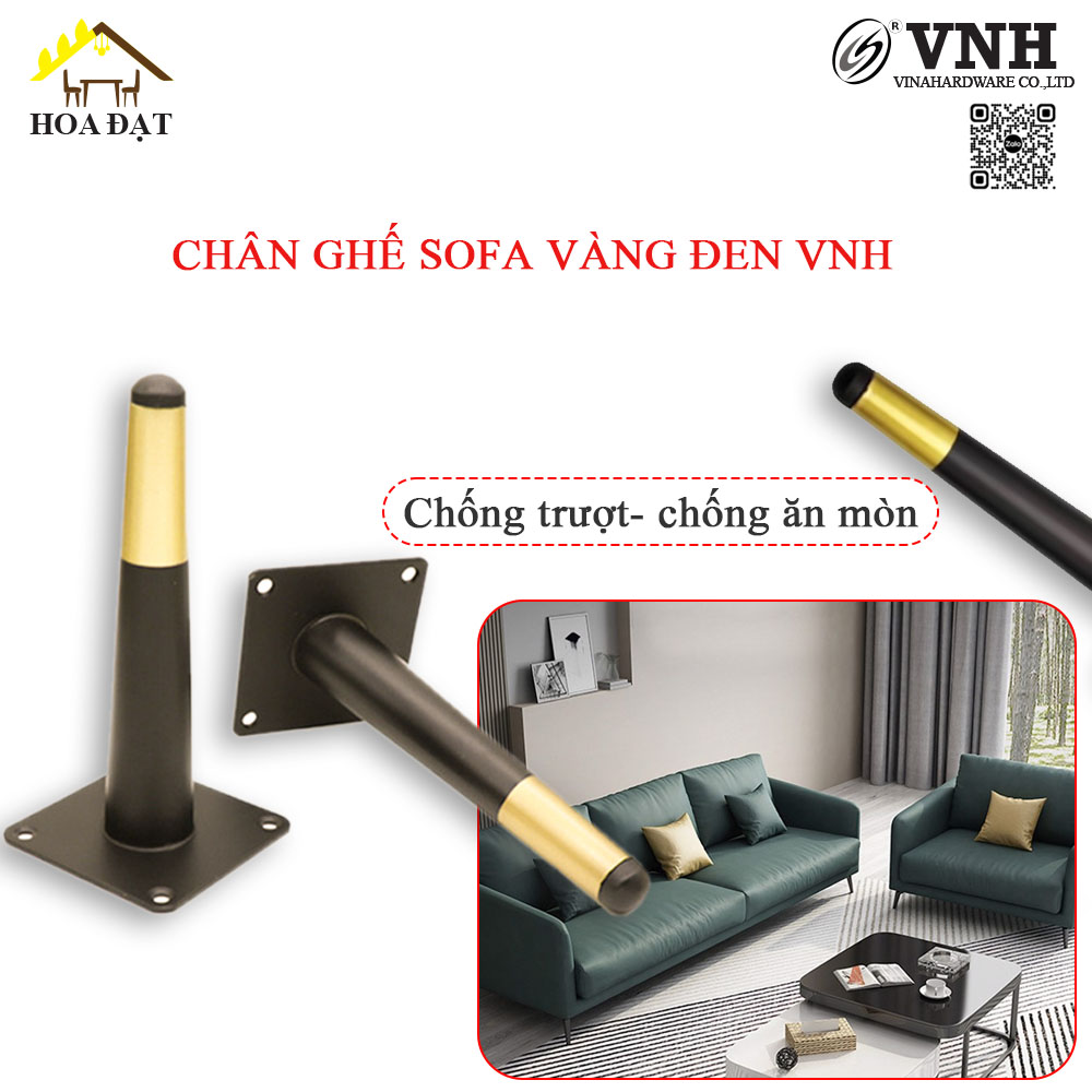 Chân ghế sofa vàng đen, cao cấp