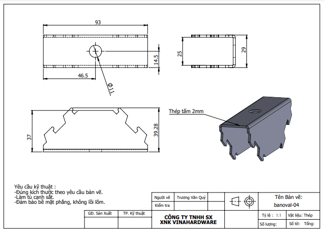 Pat ( Bas) sắt răng cưa ngàm liên kết kích thước 93x29x37x2mm-VNH2208469